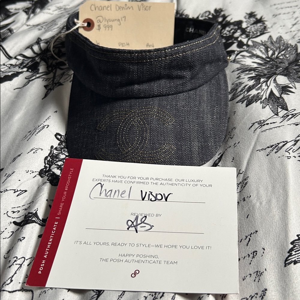 Authentic Chanel Denim Visor! No call outs! authentication approved - Picture 3 of 10
